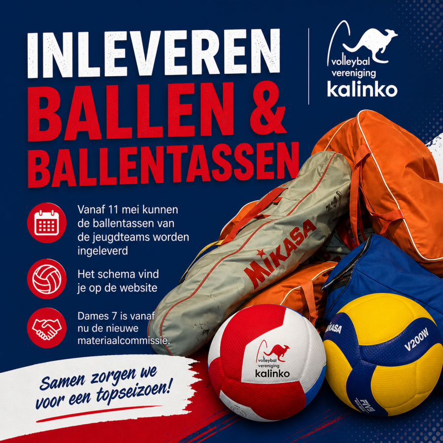 Informatie over het inleveren van de ballen en de ballentassen 