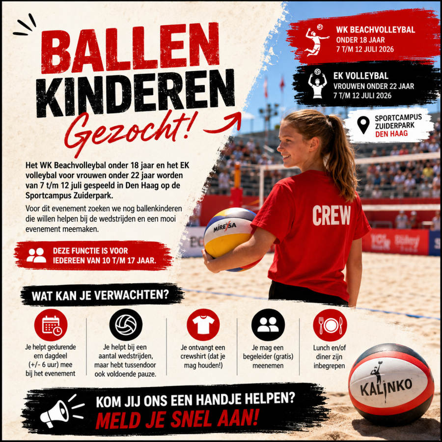 Meld je aan als ballenkind voor het EK en WK!